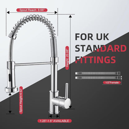 Küchenarmatur Chrom 360° Schwenkbar Pull-Down Wasserhahn