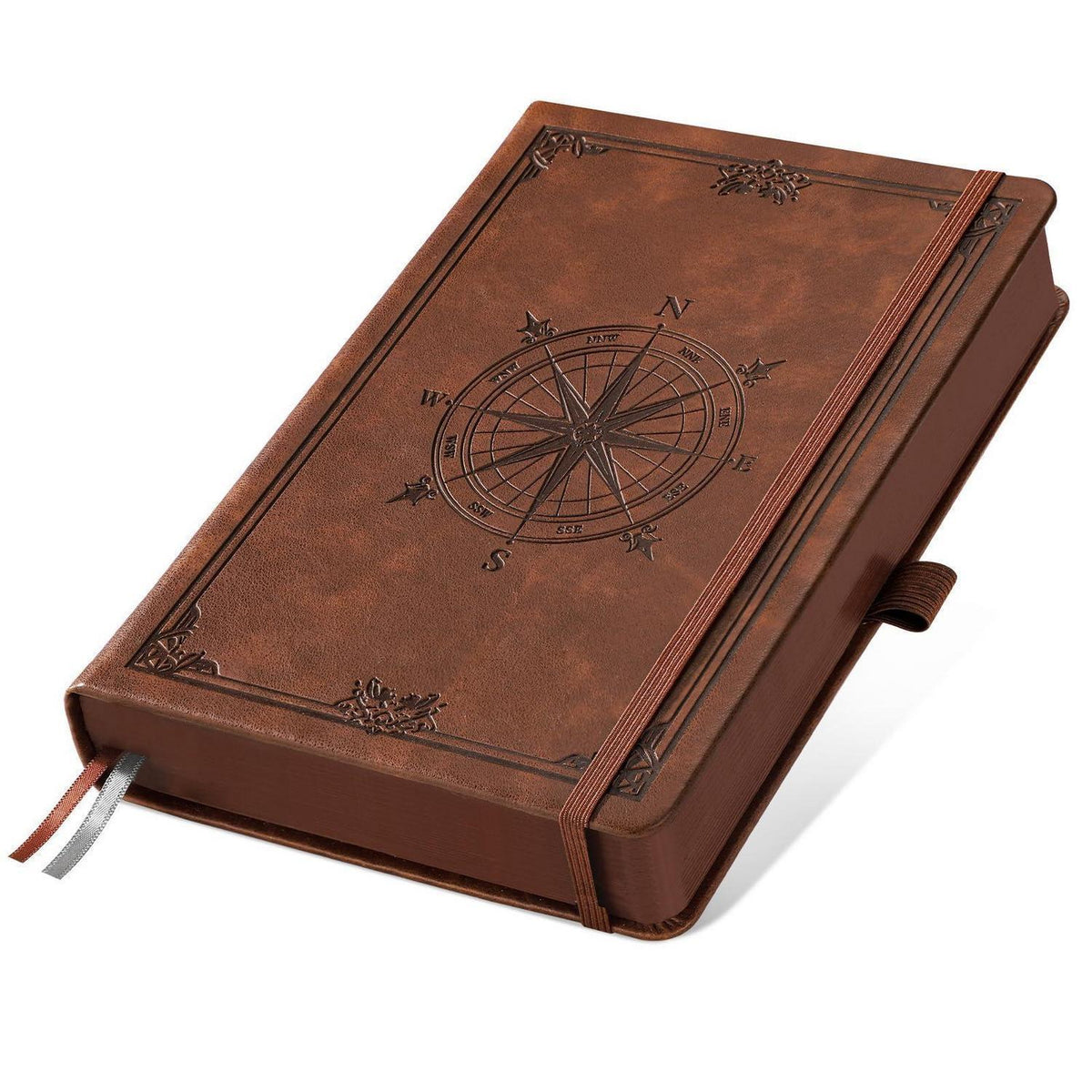 A5 Blanko Notizbuch in Lederoptik Hardcover – Braun