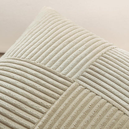 Cord Kissenbezug 40x60 cm, 2er Set, Taupe, Kreuz Streifen