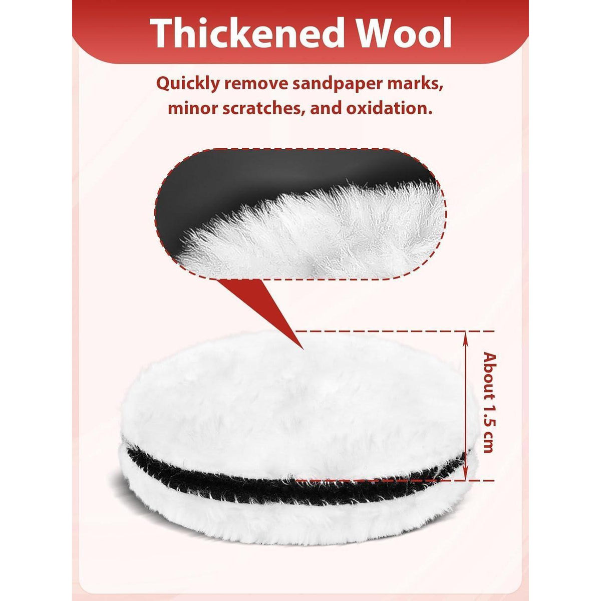 100mm Polieraufsatz Set für Winkelschleifer, 6x Wolle & Schwamm, mit Griff