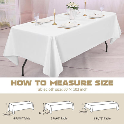 Weiße Tischdecke Rechteckig 153x260cm – Waschbar & Vielseitig