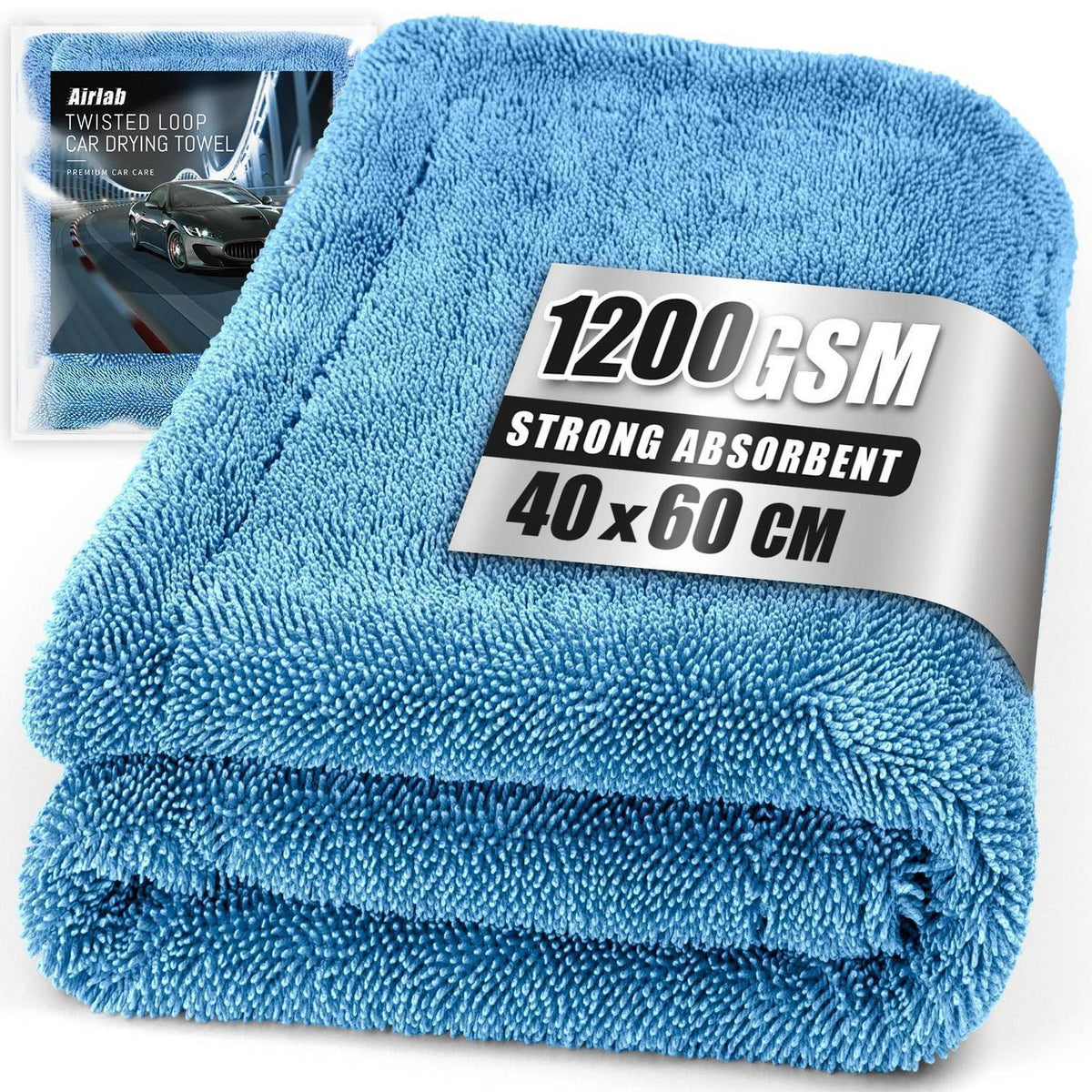Mikrofaser Trockentuch Auto XL, 1200GSM, Blau
