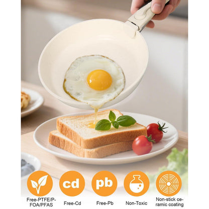 19-tlg. Topfset Keramik Induktion Beige – Antihaft & Pflegeleicht