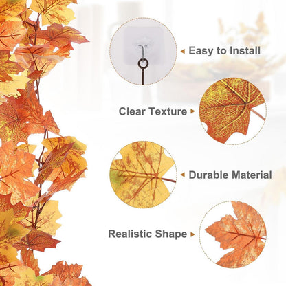 Herbstgirlande Ahornblätter 175cm - 2er Set für Tür & Deko