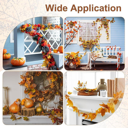 Herbstgirlande Ahornblätter 175cm - 2er Set für Tür & Deko