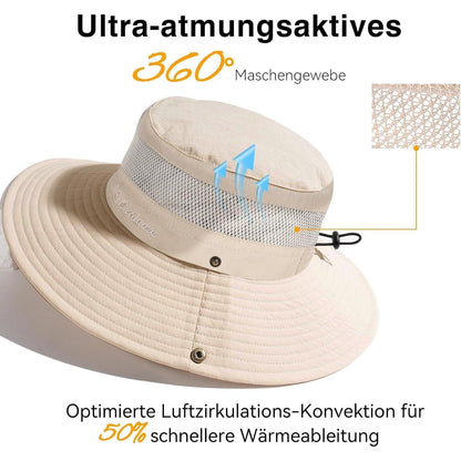 Faltbarer Sonnenhut Damen & Herren UV-Schutz 50 – Beige