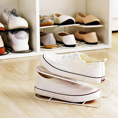 Schuhstapler 20 Stück Weiß | Platzsparende Schuhaufbewahrung für Schränke