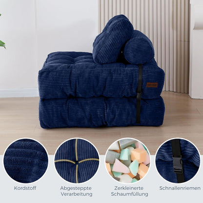 Faltbares Schlafsofa mit Kissen – Bequemes Bett für Wohnzimmer