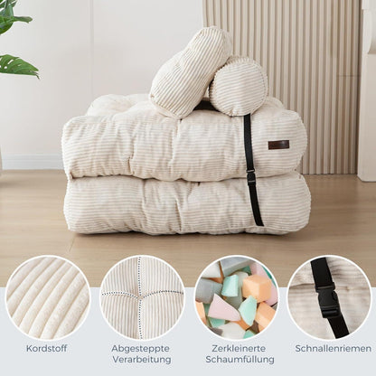 Faltbares Schlafsofa mit Kissen & Matratze – Komfortables Bodensofa