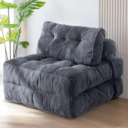 Faltbares Schlafsofa mit Kissen – Komfortables Bodensofa Grau
