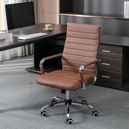 Bürostuhl 150 kg belastbar mit Wippfunktion ergonomisch höhenverstellbar Kunstleder braun