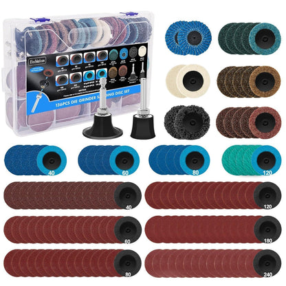 CSD Schleifscheiben Set 136tlg. 50mm Schnellwechsel für Druckluftschleifer