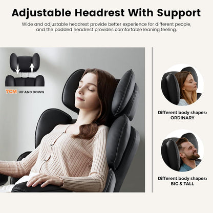 Ergonomischer Bürostuhl mit Fußstütze, Lendenwirbelstütze, PU Leder, 180KG