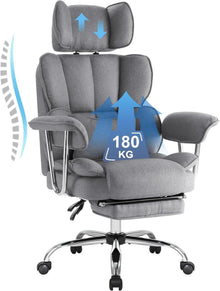 Ergonomischer Bürostuhl mit Fußstütze, Lendenwirbelstütze und