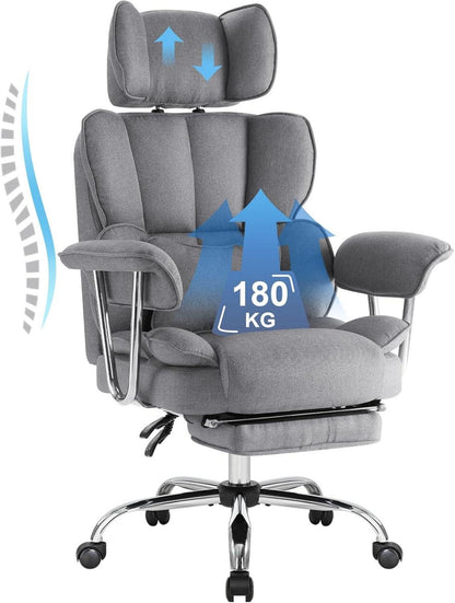 Ergonomischer Bürostuhl mit Fußstütze, Lendenwirbelstütze und