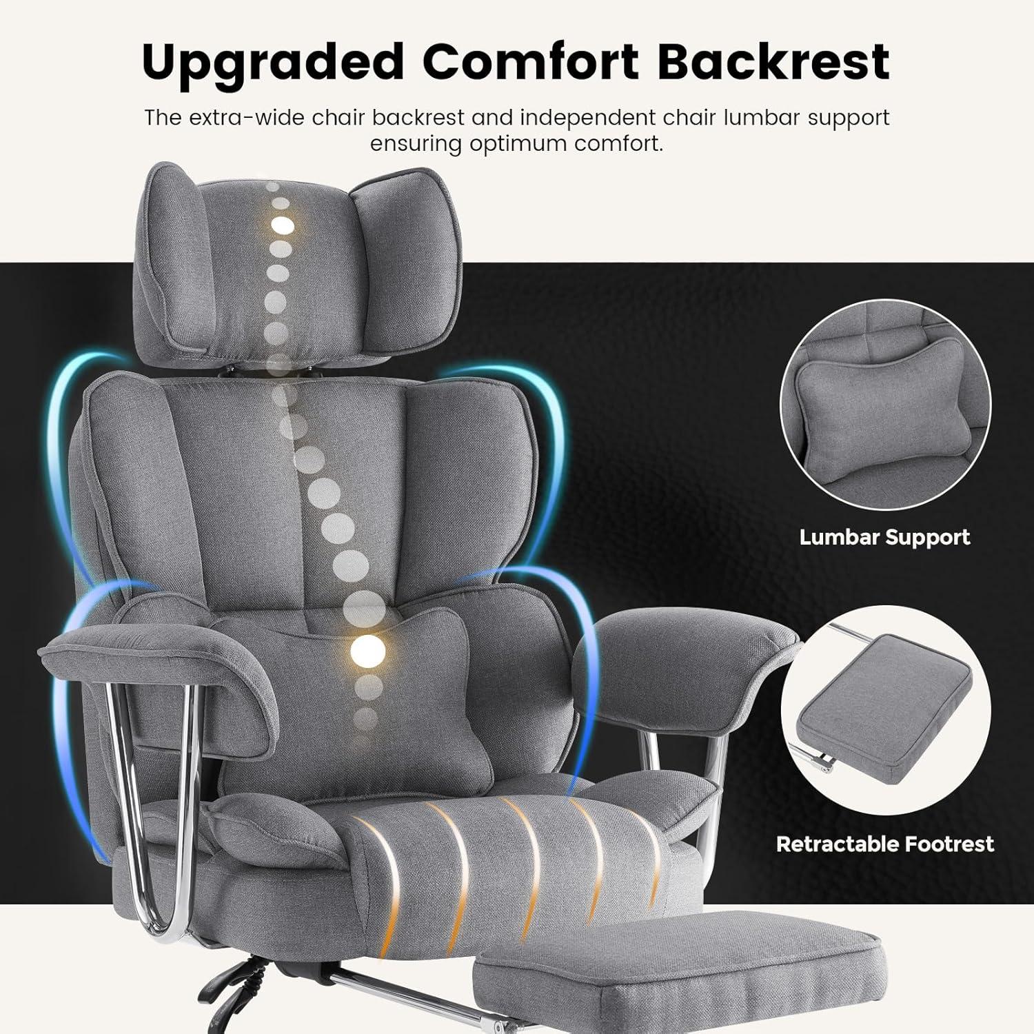 Ergonomischer Bürostuhl mit Fußstütze und
