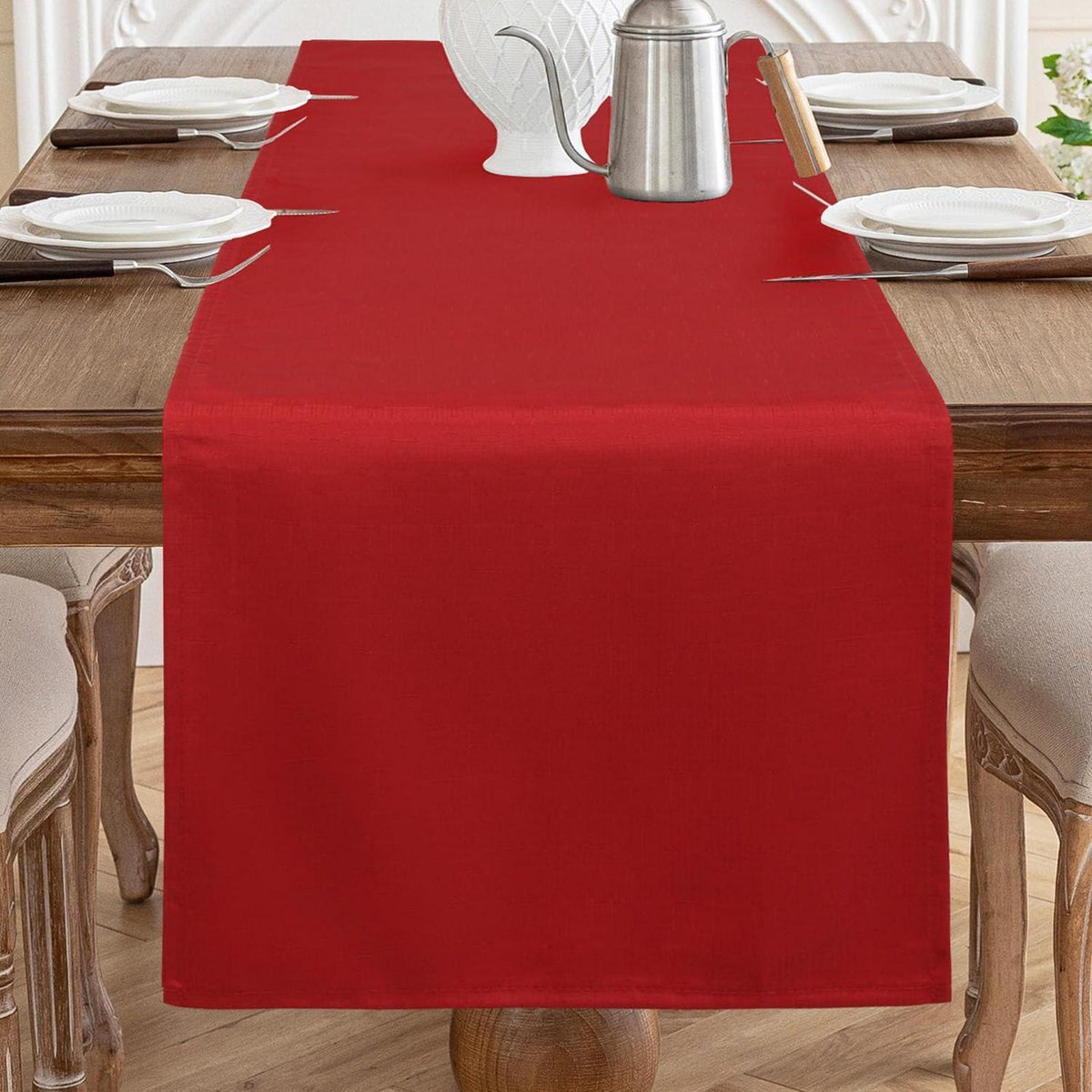 Tischläufer Rot Leinenoptik 40x140cm – Abwaschbar & Kratzfest