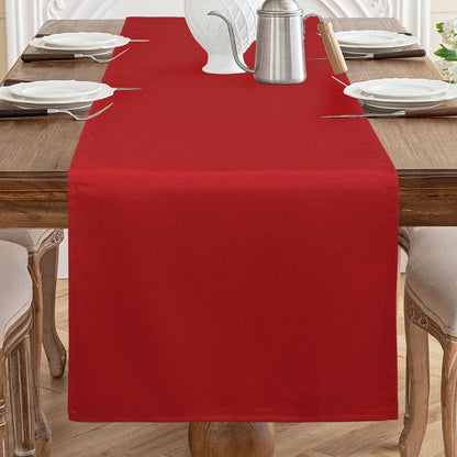 Tischläufer Rot Leinenoptik 40x140cm – Abwaschbar & Kratzfest