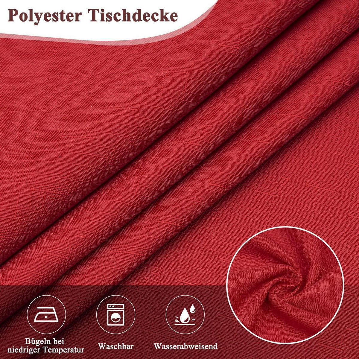 Tischläufer Rot Leinenoptik 40x140cm – Abwaschbar & Kratzfest