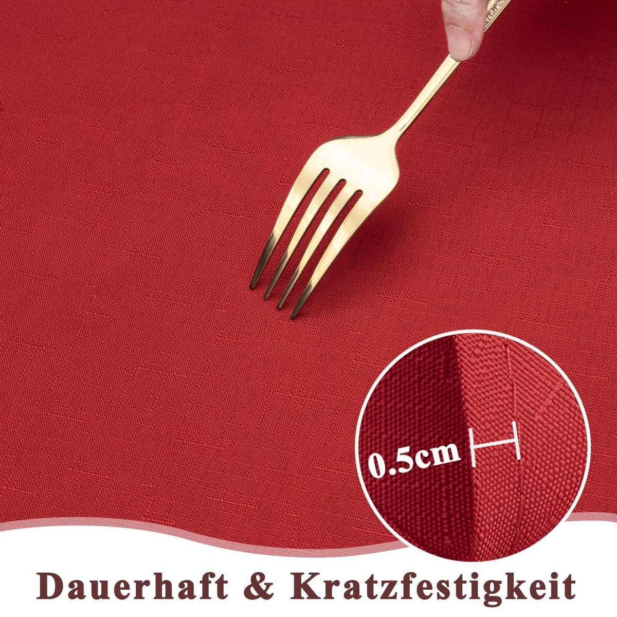 Tischläufer Rot Leinenoptik 40x140cm – Abwaschbar & Kratzfest