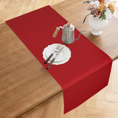 Tischläufer Rot Leinenoptik 40x140cm – Abwaschbar & Kratzfest