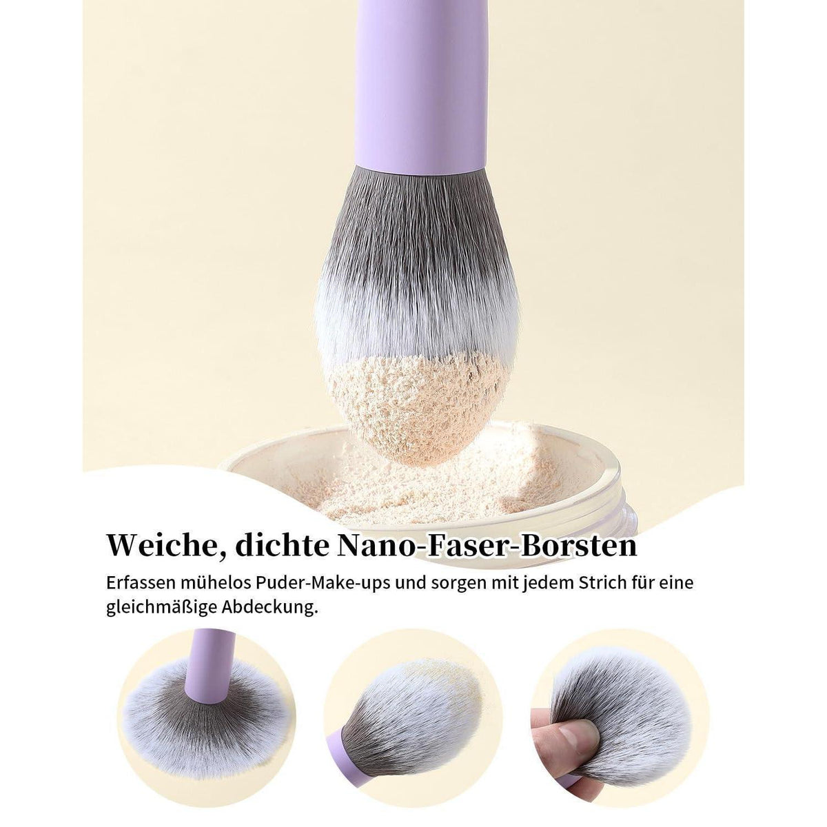 15-teiliges Make-up Pinselset mit Silberionen-Borsten