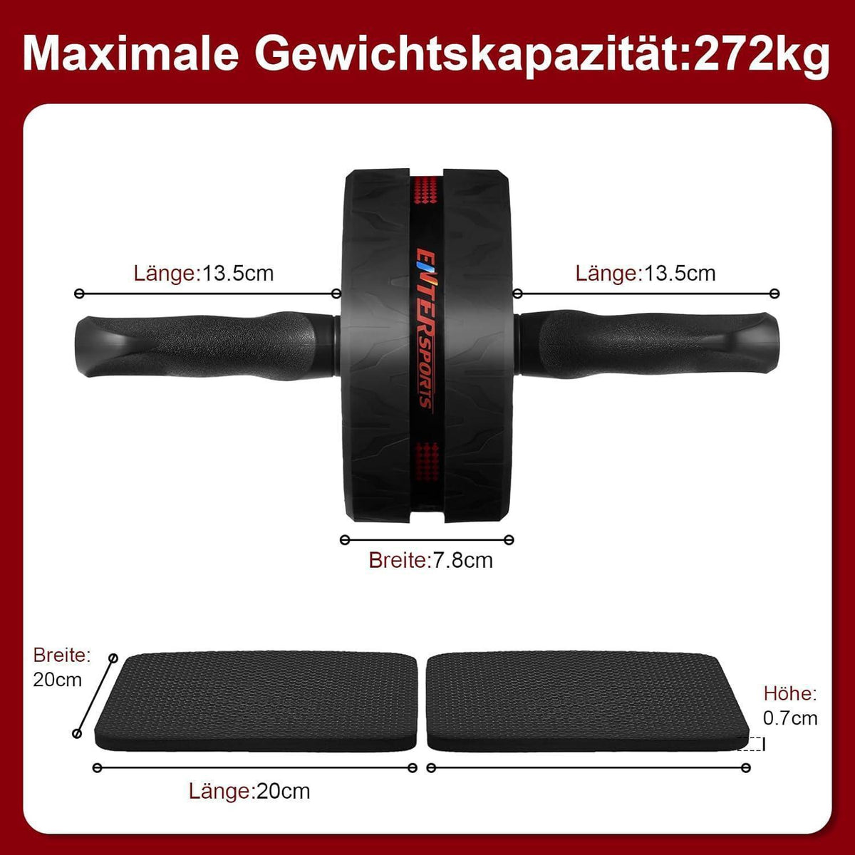 Bauchroller mit Kniepolster für effektives Bauchmuskeltraining