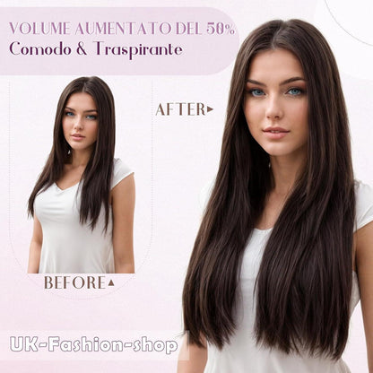 Echthaar Clip-in Extension #1 Lackschwarz 60cm