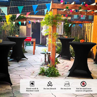 10er-Set Stehtischhusse Stretch für Bistrotisch Ø 70-75 cm Schwarz