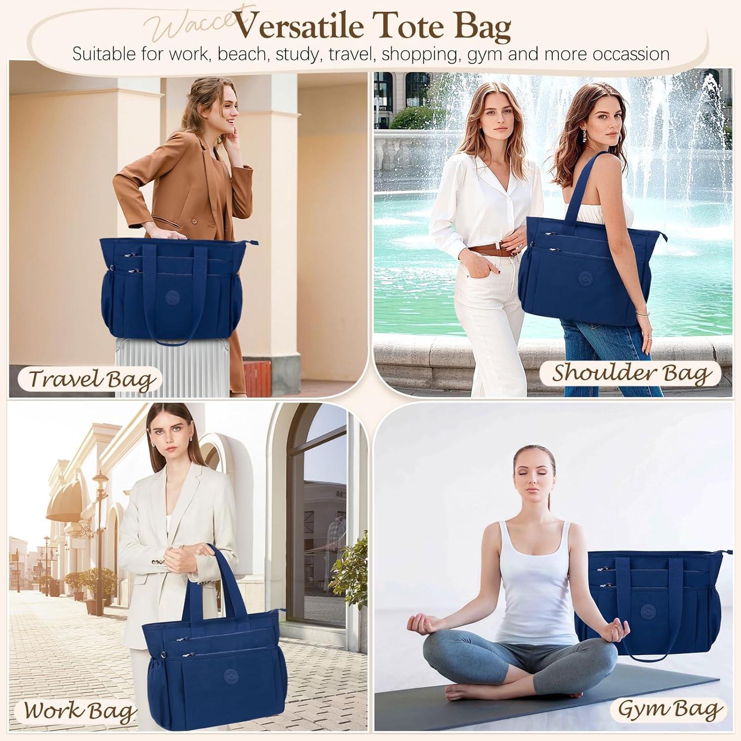 WACCET Handtasche Damen Groß wasserdicht Nylon Schultertasche viel Platz