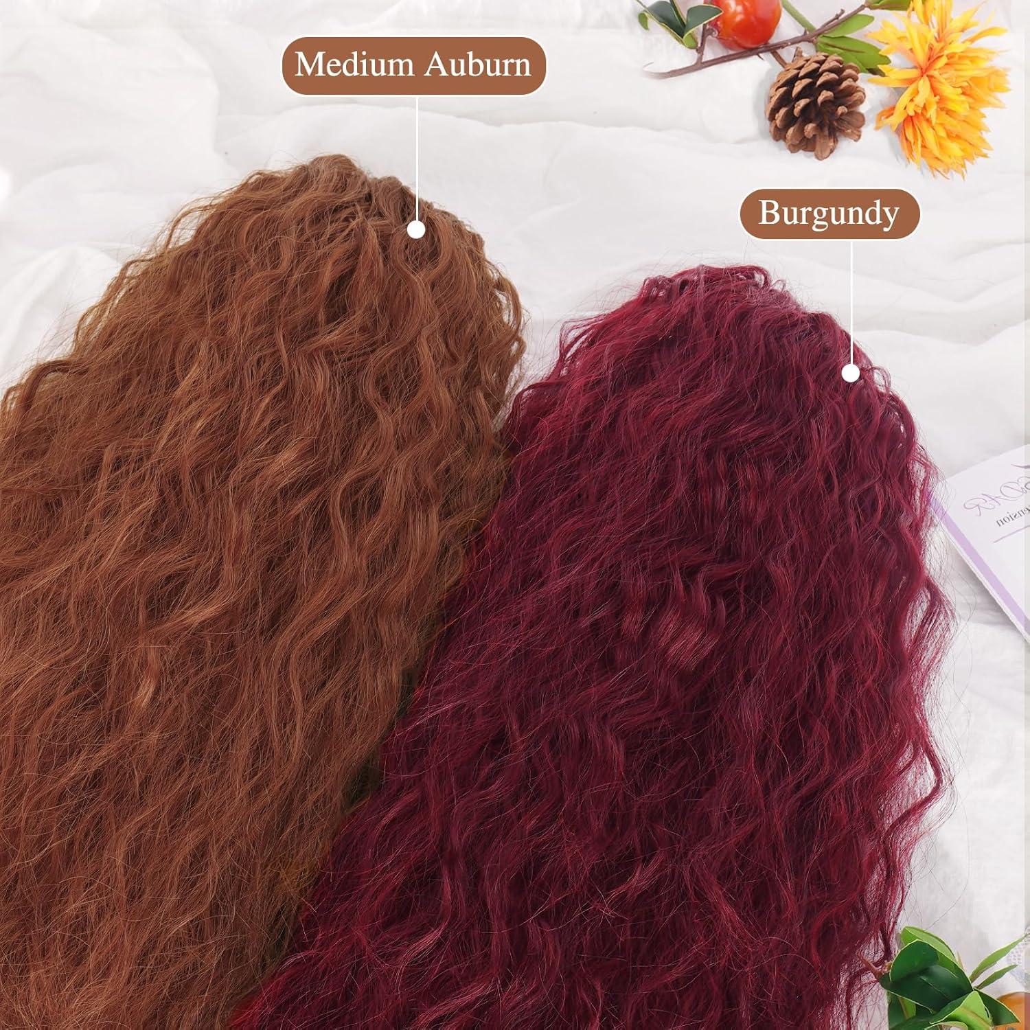 Lockige Ponytail Extension Auburn 76cm Kordelzug Haarteil