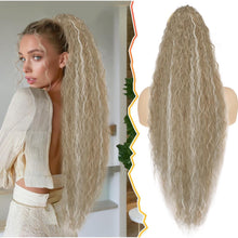 76cm Haarteil Pferdeschwanz Extension Wellig Blond Weiß Highlight