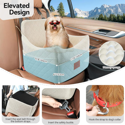 Hunde-Autositz gepolstert – Komfortabel & Waschbar (Weiß/Beige)