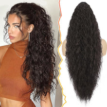 Lockiger Pferdeschwanz Haarverlängerung Dunkles Schokoladenbraun 76cm