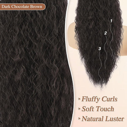 Lockiger Pferdeschwanz Haarverlängerung Dunkles Schokoladenbraun 76cm