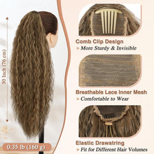 76cm Wellige Highlight Ponytail Extension Schokoladenbraun