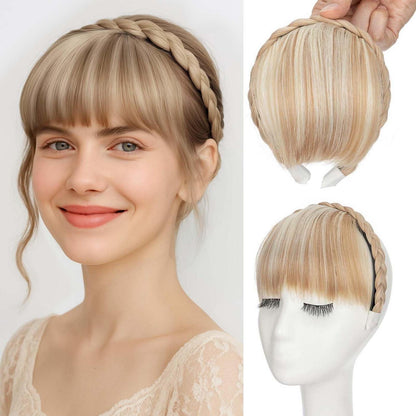 Stirnband mit Ponyfransen – Dunkelblond Mix mit Blond