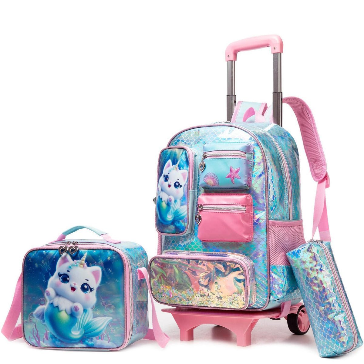 Schulranzen Trolley Mädchen – Niedlicher Kinderrucksack mit Rollen