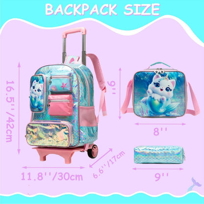 Schulranzen Trolley Mädchen – Niedlicher Kinderrucksack mit Rollen