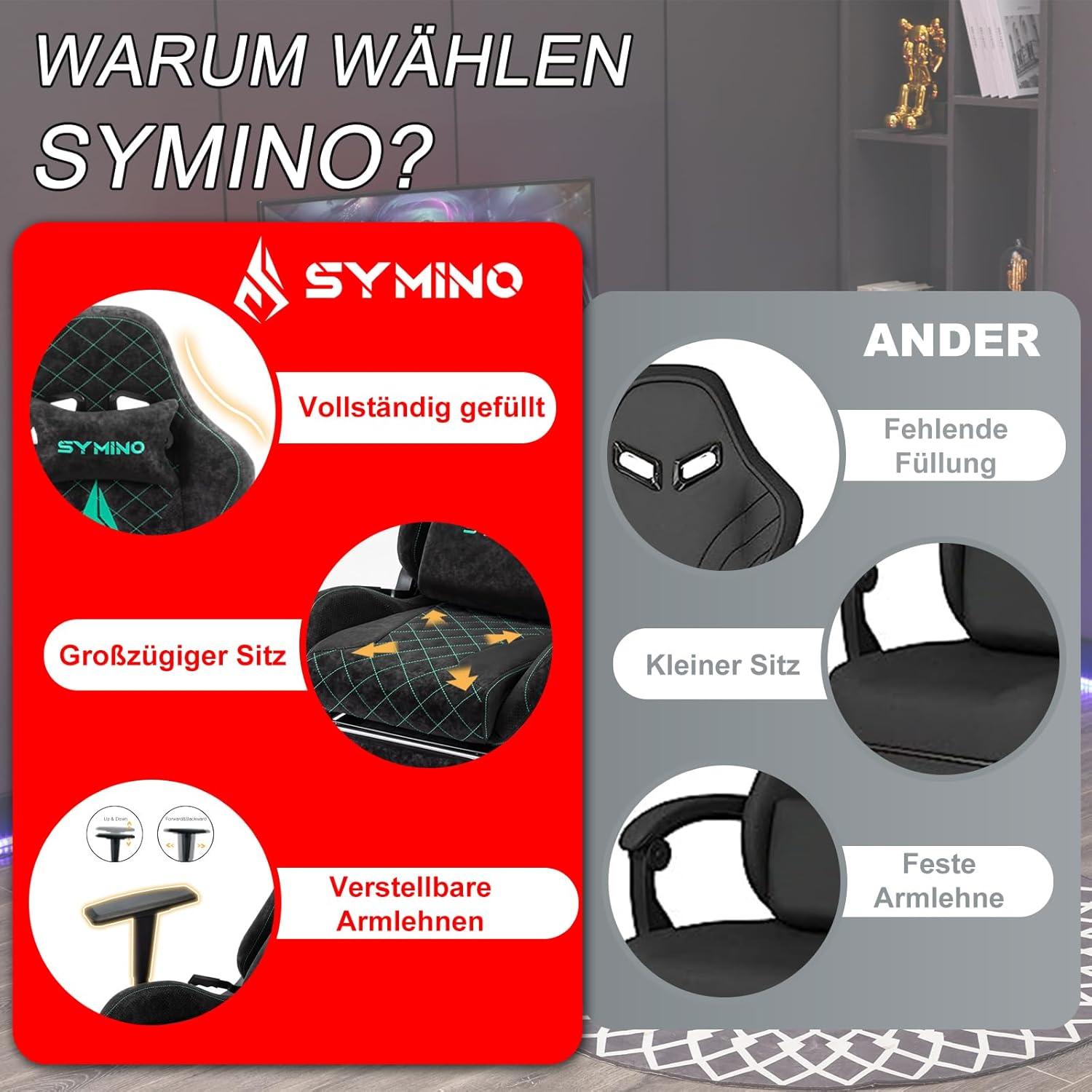 Ergonomischer Gaming Stuhl Vintage-PU-Leder PC Bürostuhl Schwarz