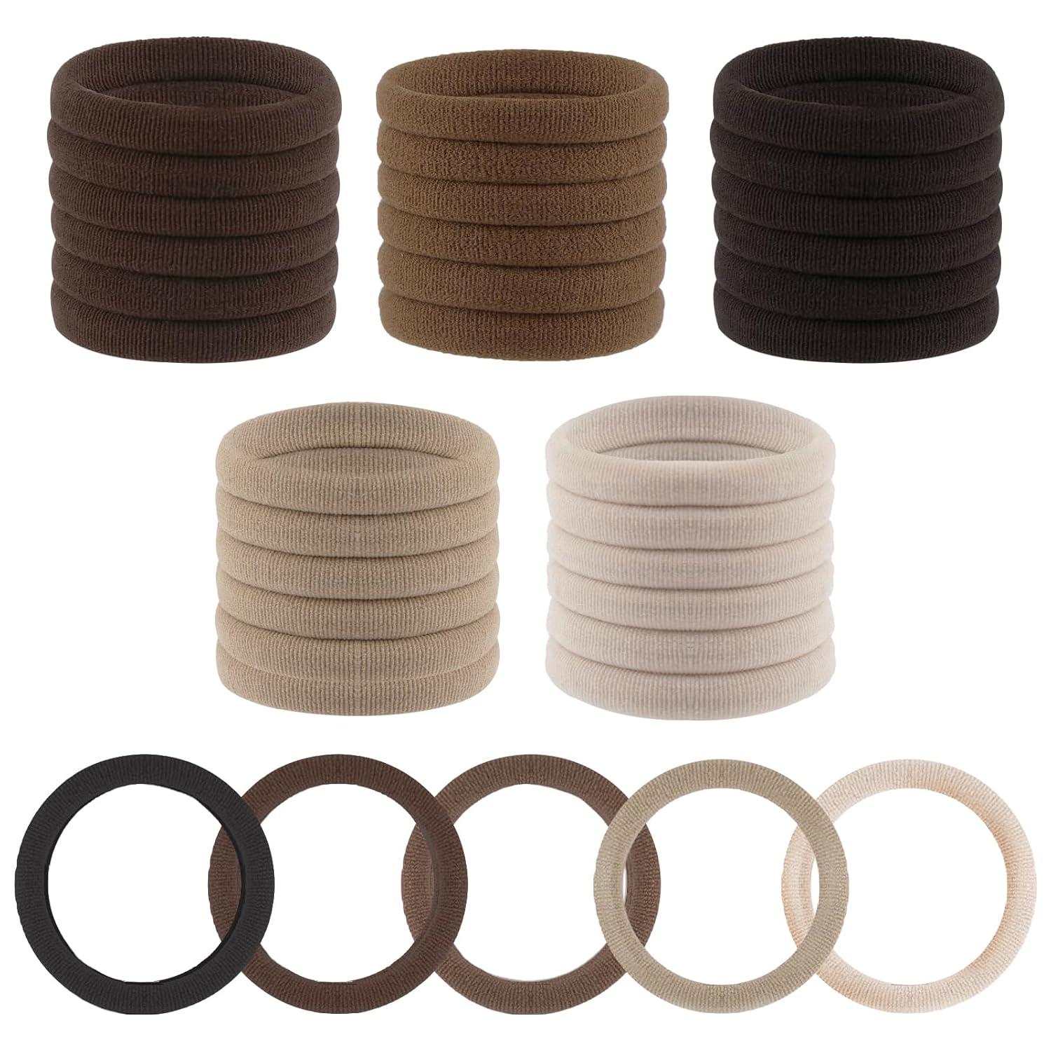 30er Set Bunte Haargummis für Damen: Nylon Elastisch für