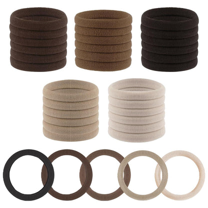 30er Set Bunte Haargummis für Damen: Nylon Elastisch für
