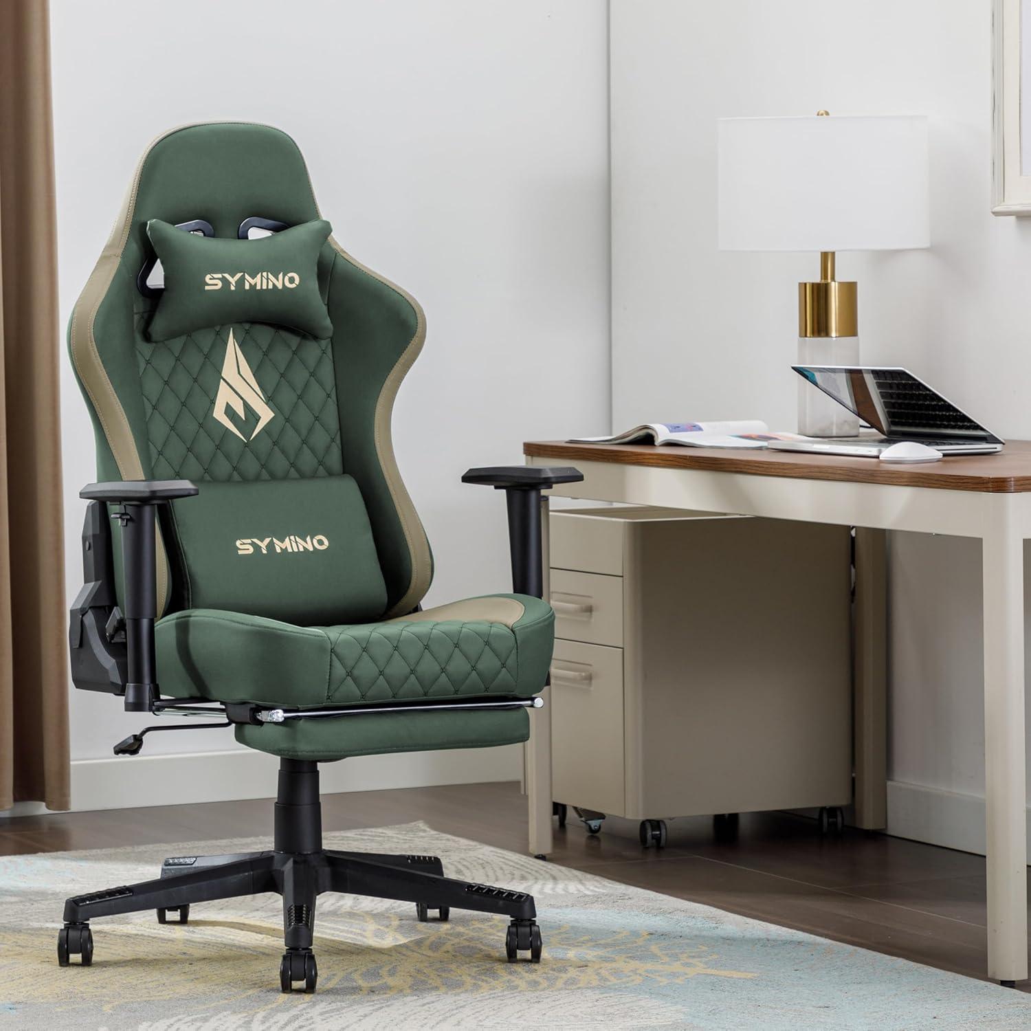 Symino Gaming Stuhl Vintage-PU-Leder Clash-grün