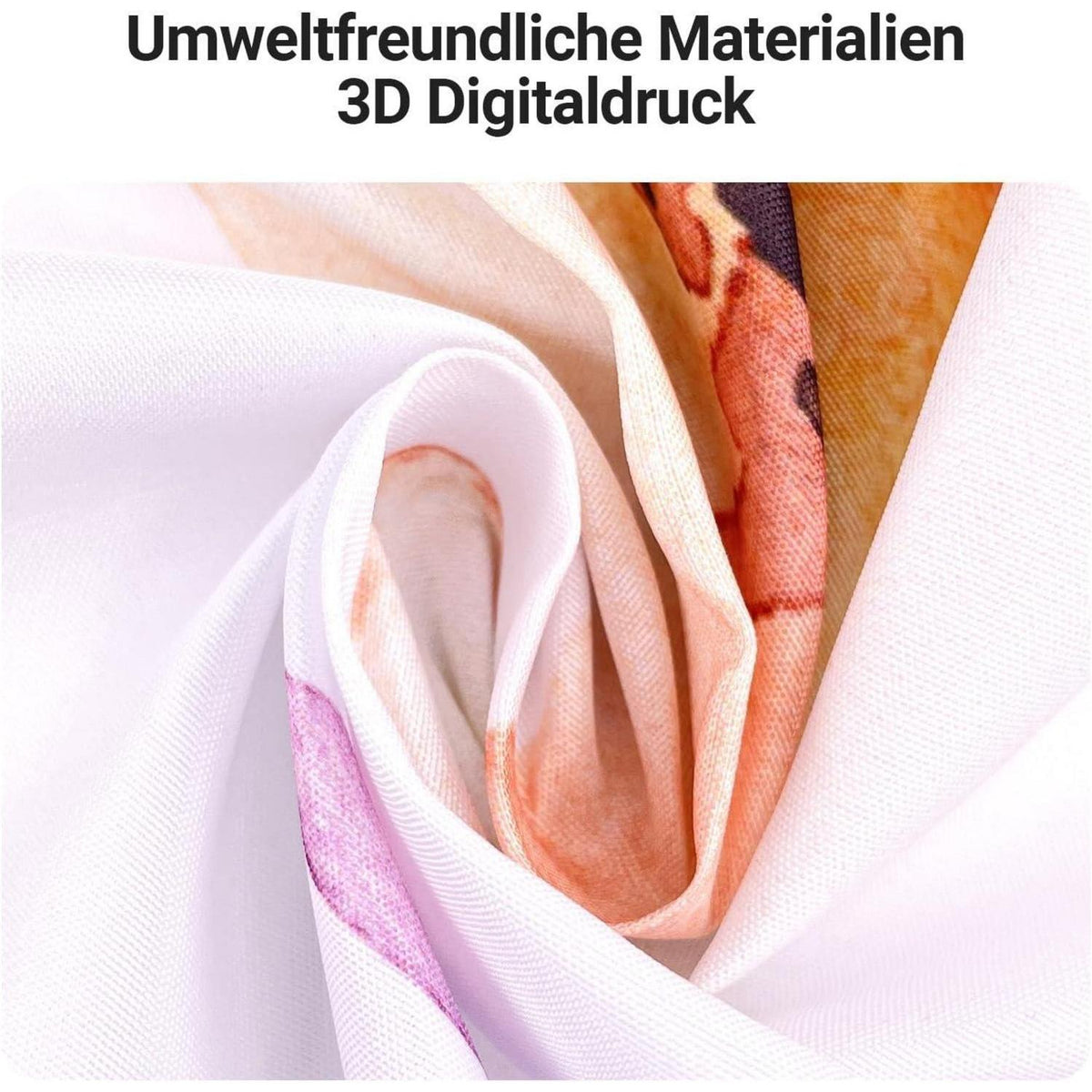 Duschvorhang Blumen 160x160 cm mit beschwertem Saum, wasserabweisend