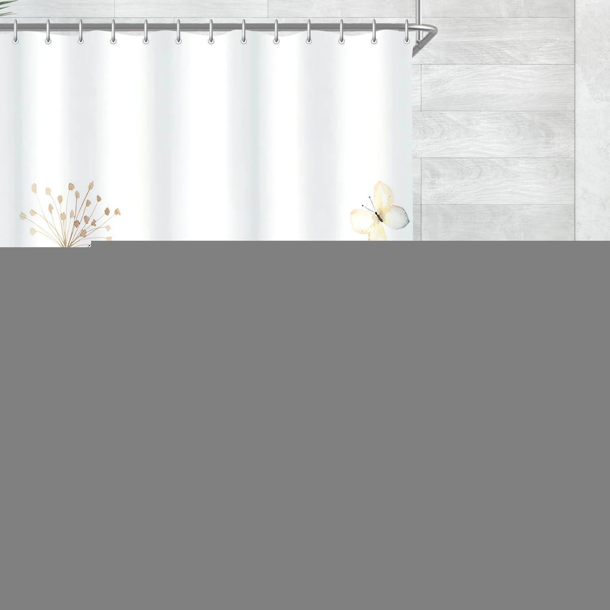 Duschvorhang Blumen 160x160 cm mit beschwertem Saum, wasserabweisend