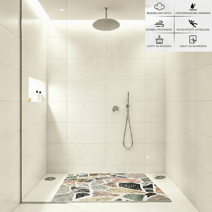 Rutschfeste Duschmatte Steinoptik 100x150 cm – Zuschneidbar & Komfortabel