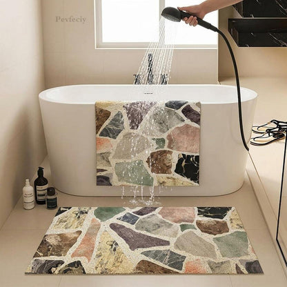 Rutschfeste Duschmatte Steinoptik 100x150 cm – Zuschneidbar & Komfortabel