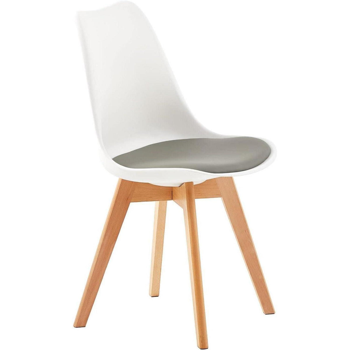 8 Esszimmerstühle skandinavisch, weiß & grau, Retro Design