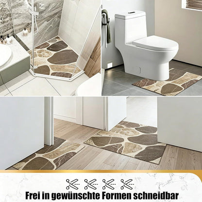 Rutschfeste Duschmatte 110x130 cm - Steinmuster & Antirutsch