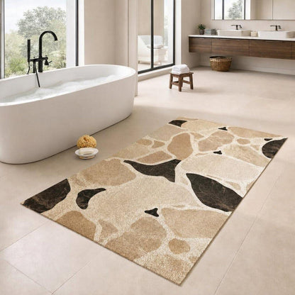 Rutschfeste Duschmatte 120x140 cm – Steinmuster & Zuschneidbar